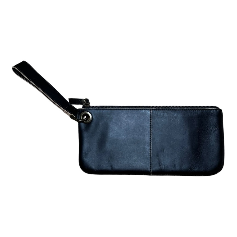 J. JILL Black Leather Artisan Clutch/Wristlet